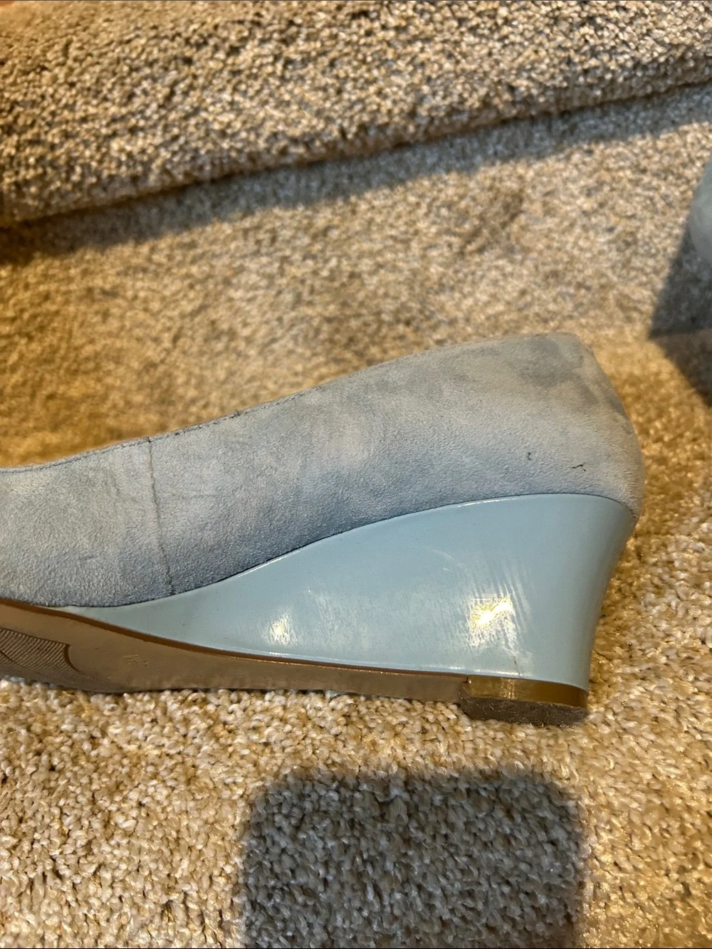 Something Blue! Bandolino Women's Light Blue Peep-Toe Bow Flats